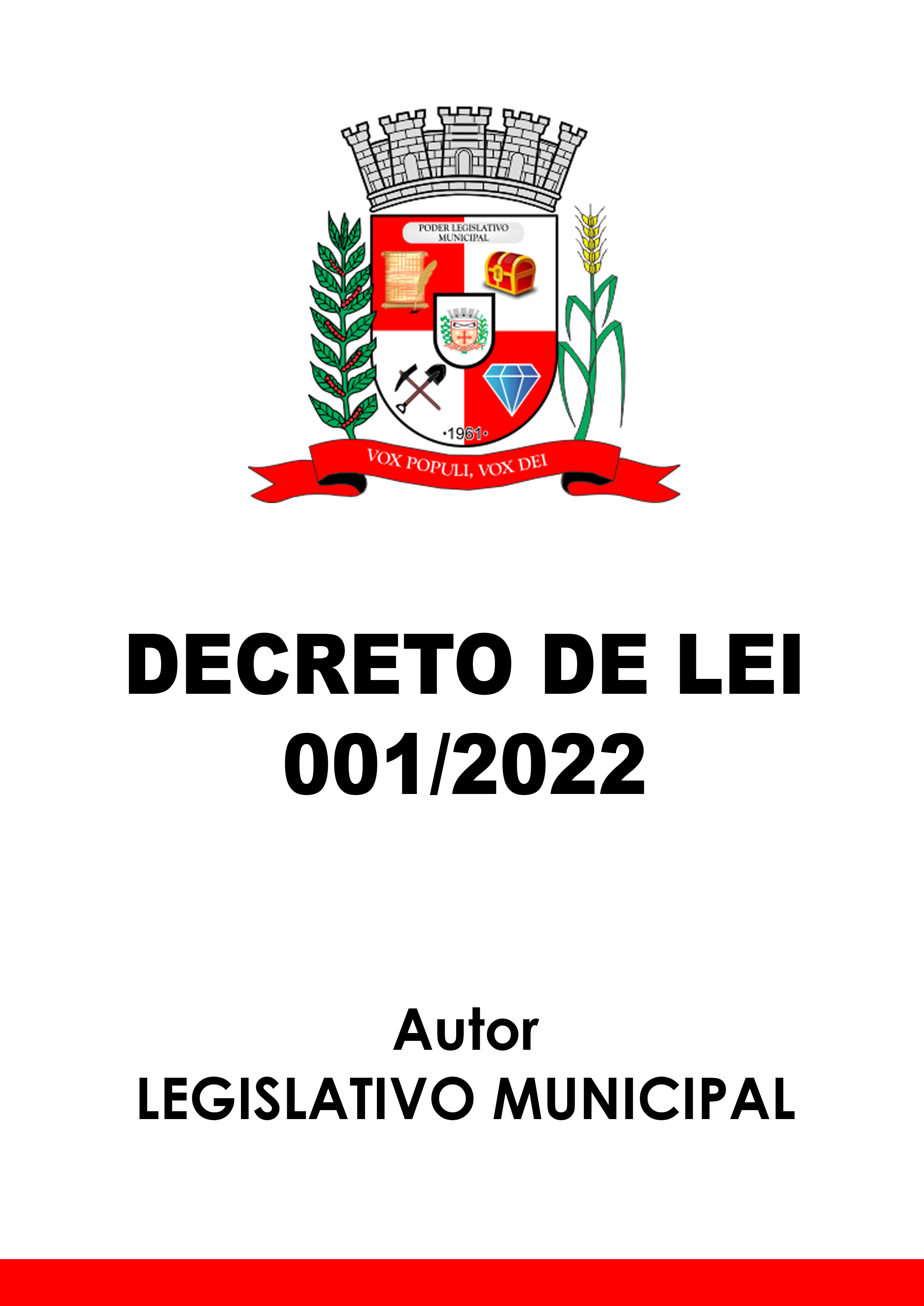 Decreto 001/2022 - Autor: Poder Legislativo Municipal